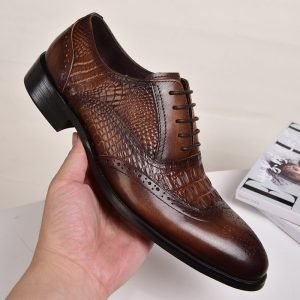 Men casual shoes Brock Oxford retro crocodile leather men formal spring and autumn Latest new 's for
