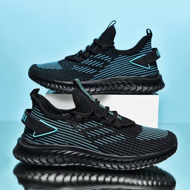 Sneakers Men Latest New Breathable Stretch Fabric Soft Comfortable Running Sport Shoes Big Size 47 48 Lightweight Men Shoes
